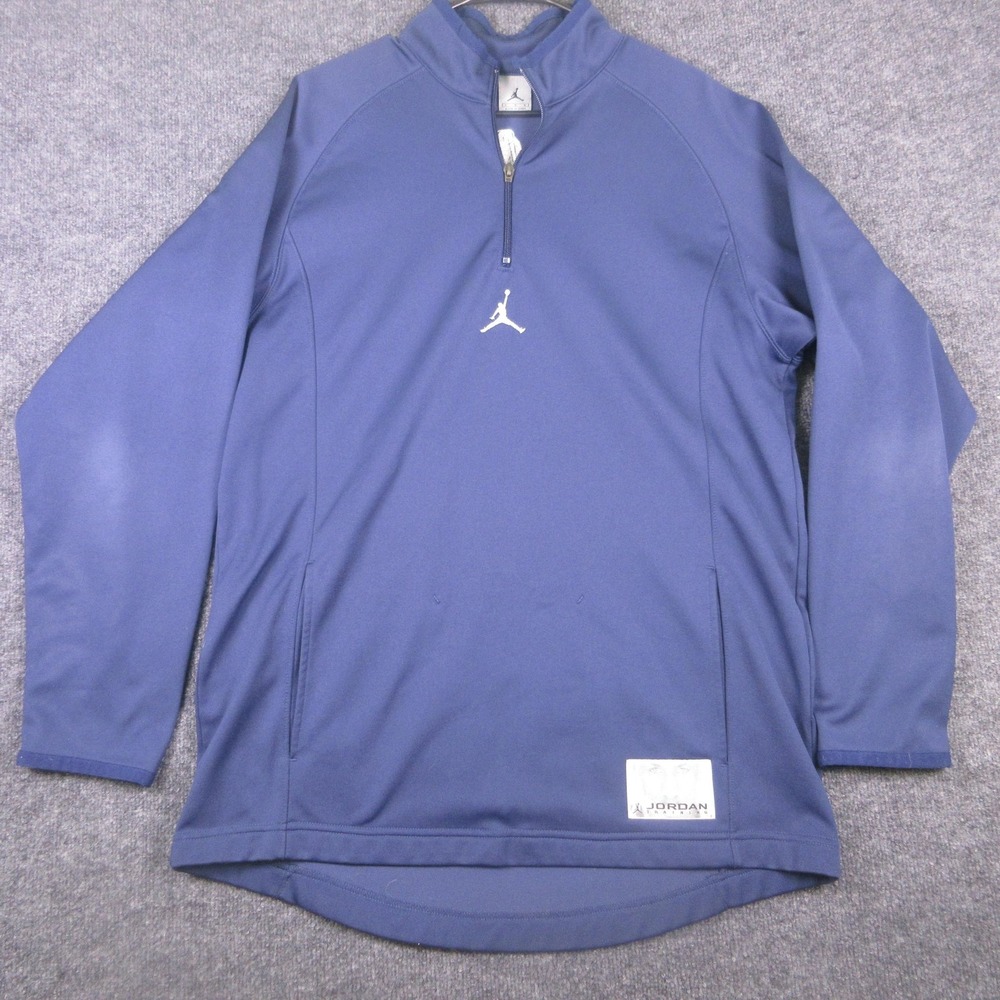 Jordan Training Jacket Mens Large Blue Basketball Nike Quarter Zip Pullover